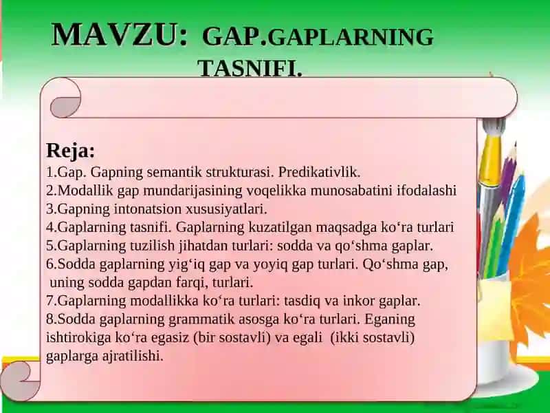 Gaplarning Tuzilishi
