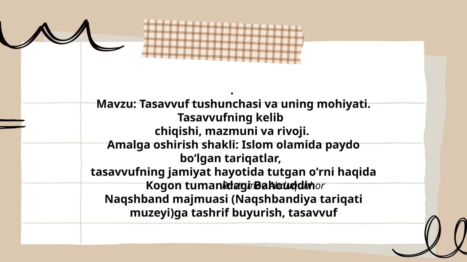 Tasavvuf tushunchasi va uning mohiyati 1