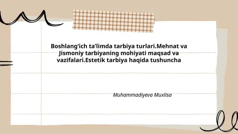 Boshlangʻich taʼlimda tarbiya turlari 1