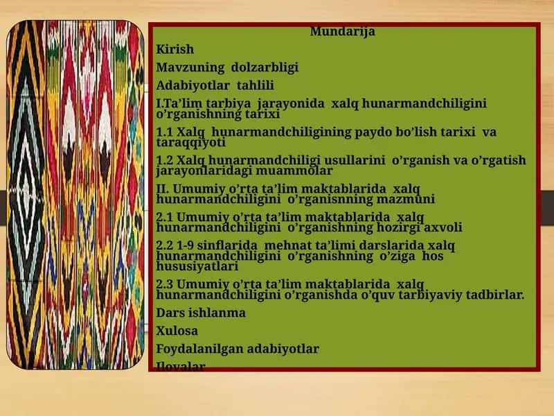 Adabiyotlar tahlili 1
