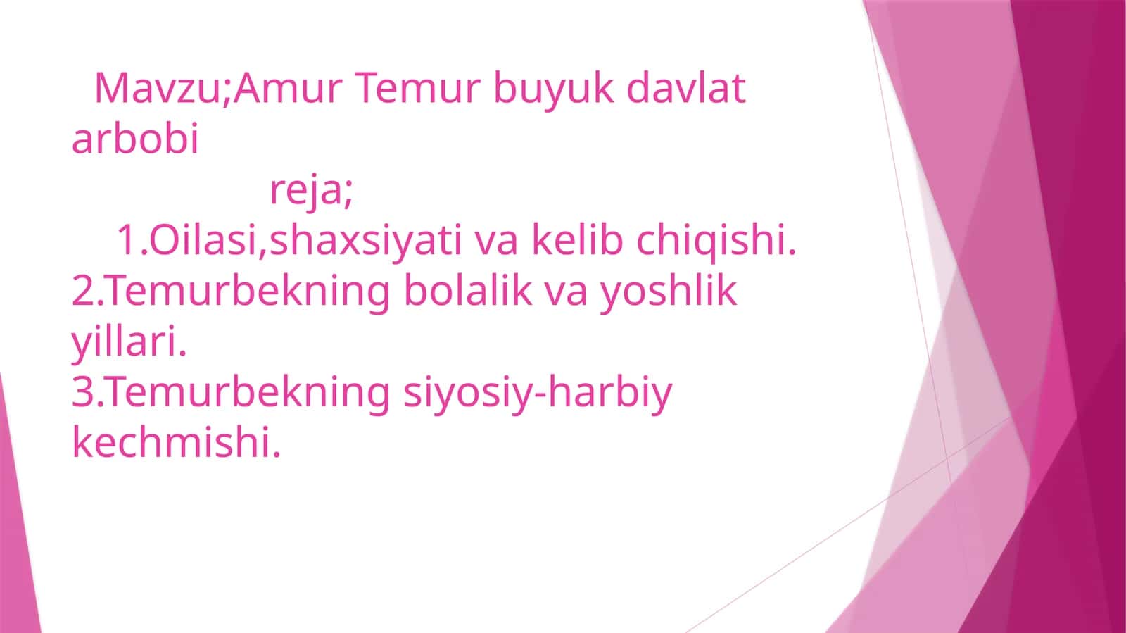 Amur Temur buyuk davlat arbobireja 1