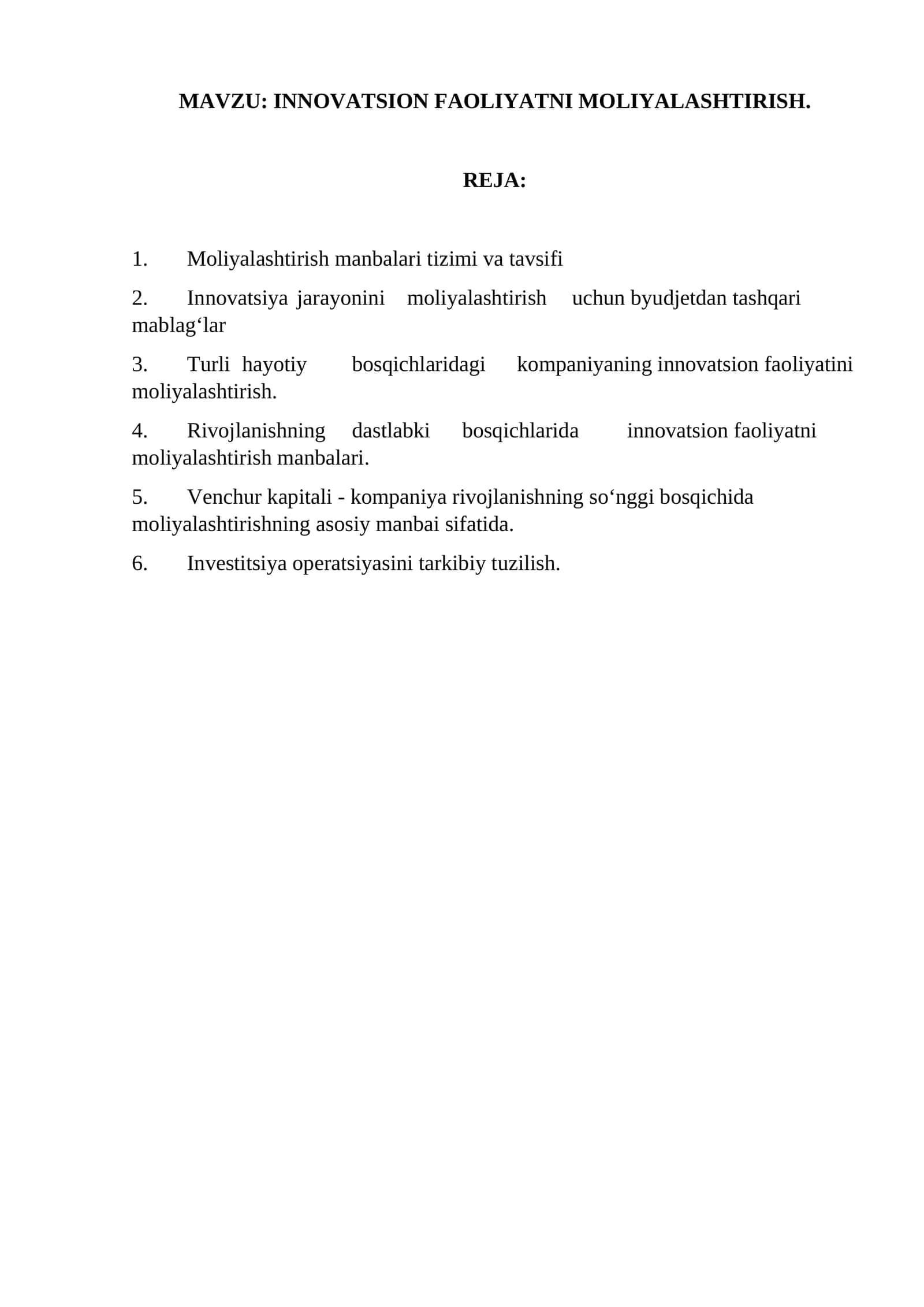 INNOVATSION FAOLIYATNI MOLIYALASHTIRISH 1