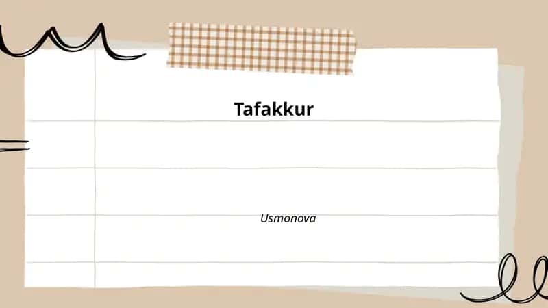 Tafakkur 1