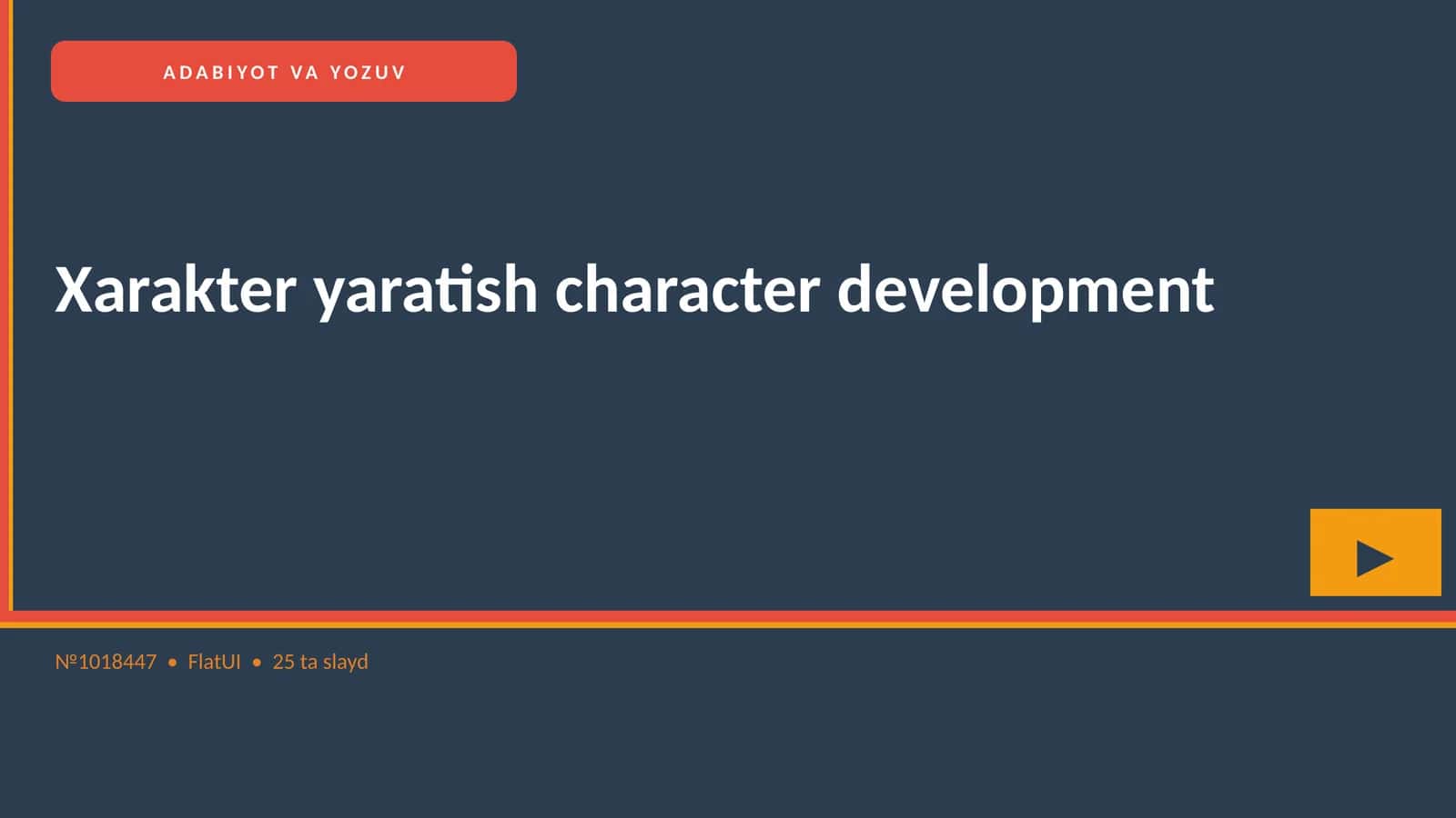 Xarakter yaratish character development 1