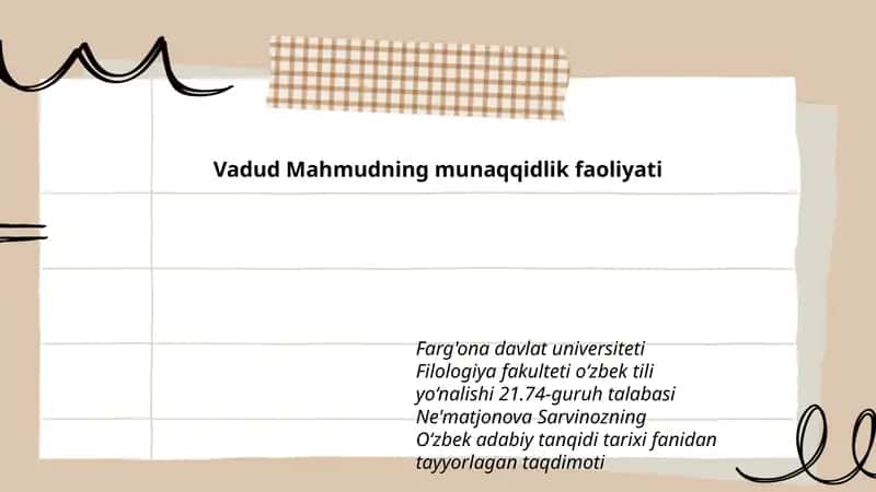 O‘zbek adabiy tanqidi tarixi fanidan tayyorlagan taqdimoti 1