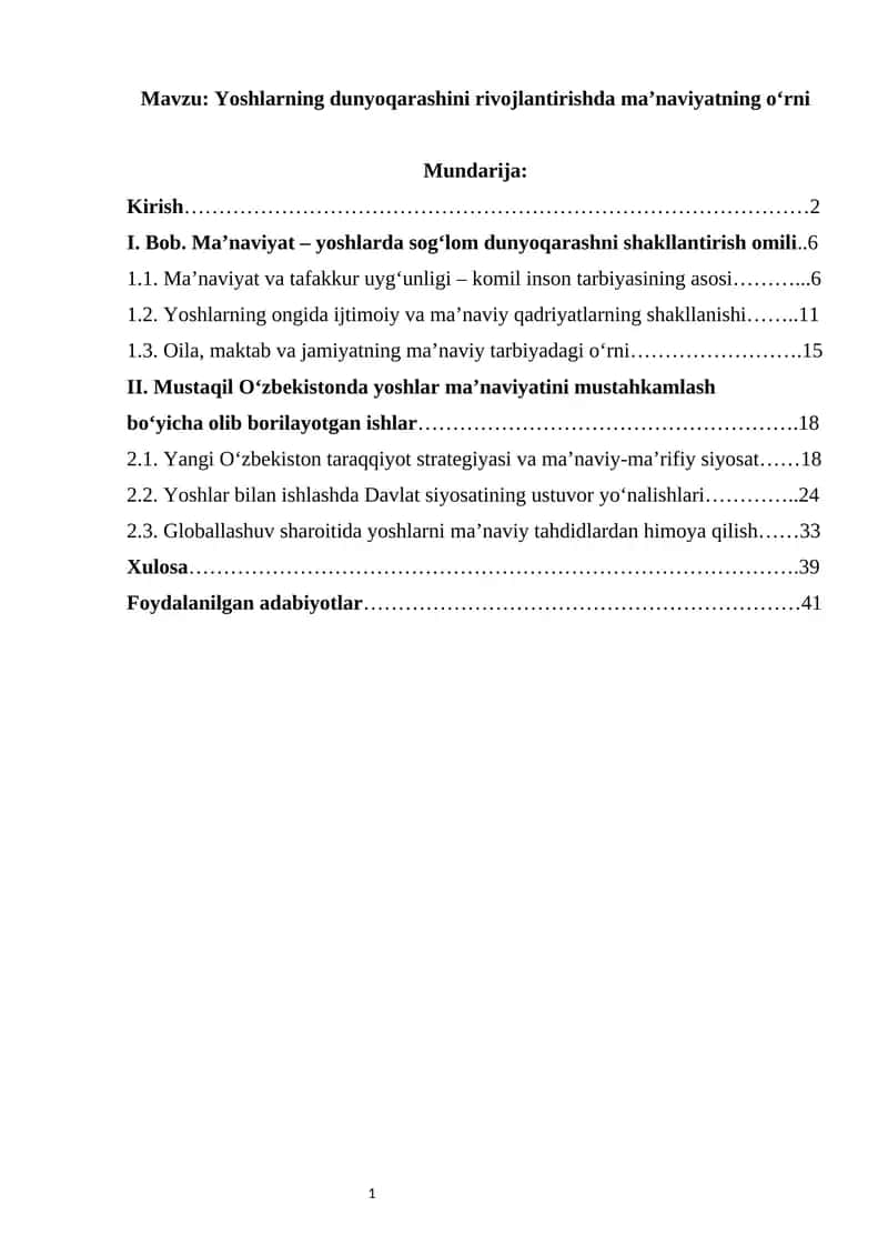 Ma’naviyatning o‘rni 1