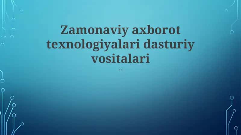 Zamonaviy IT dasturlari bulutga asoslangan arxitektura 1