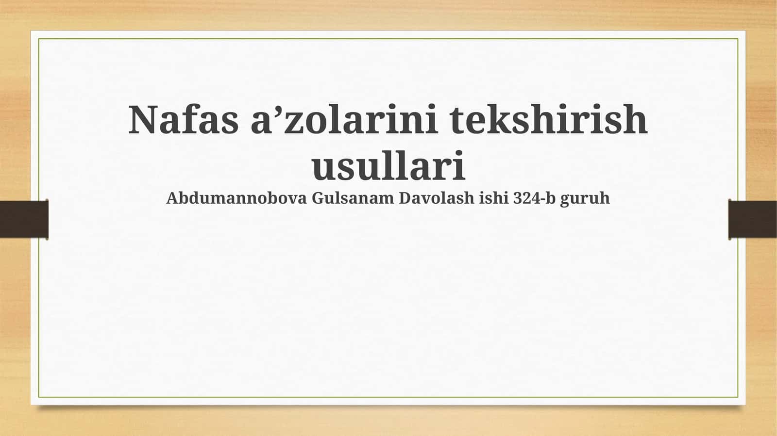 Nafas aʼzolarini tekshirish usullari 1