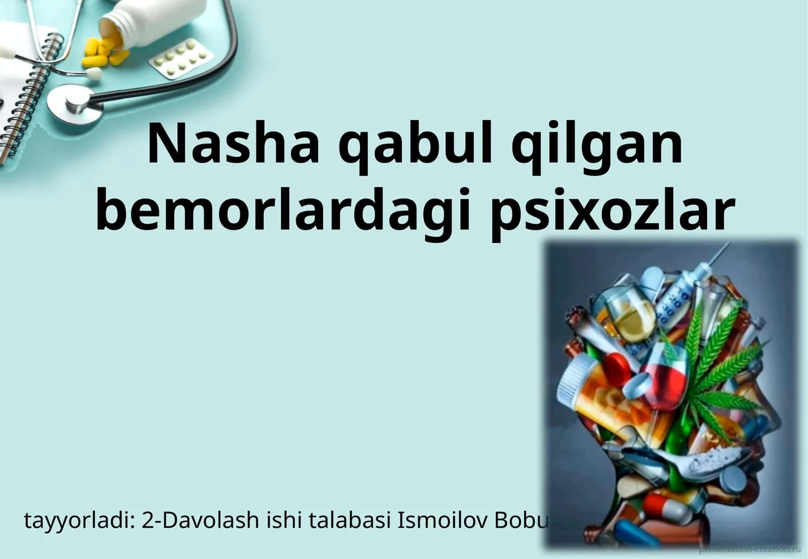 Nasha qabul qilgan bemorlardagi psixozlar 1