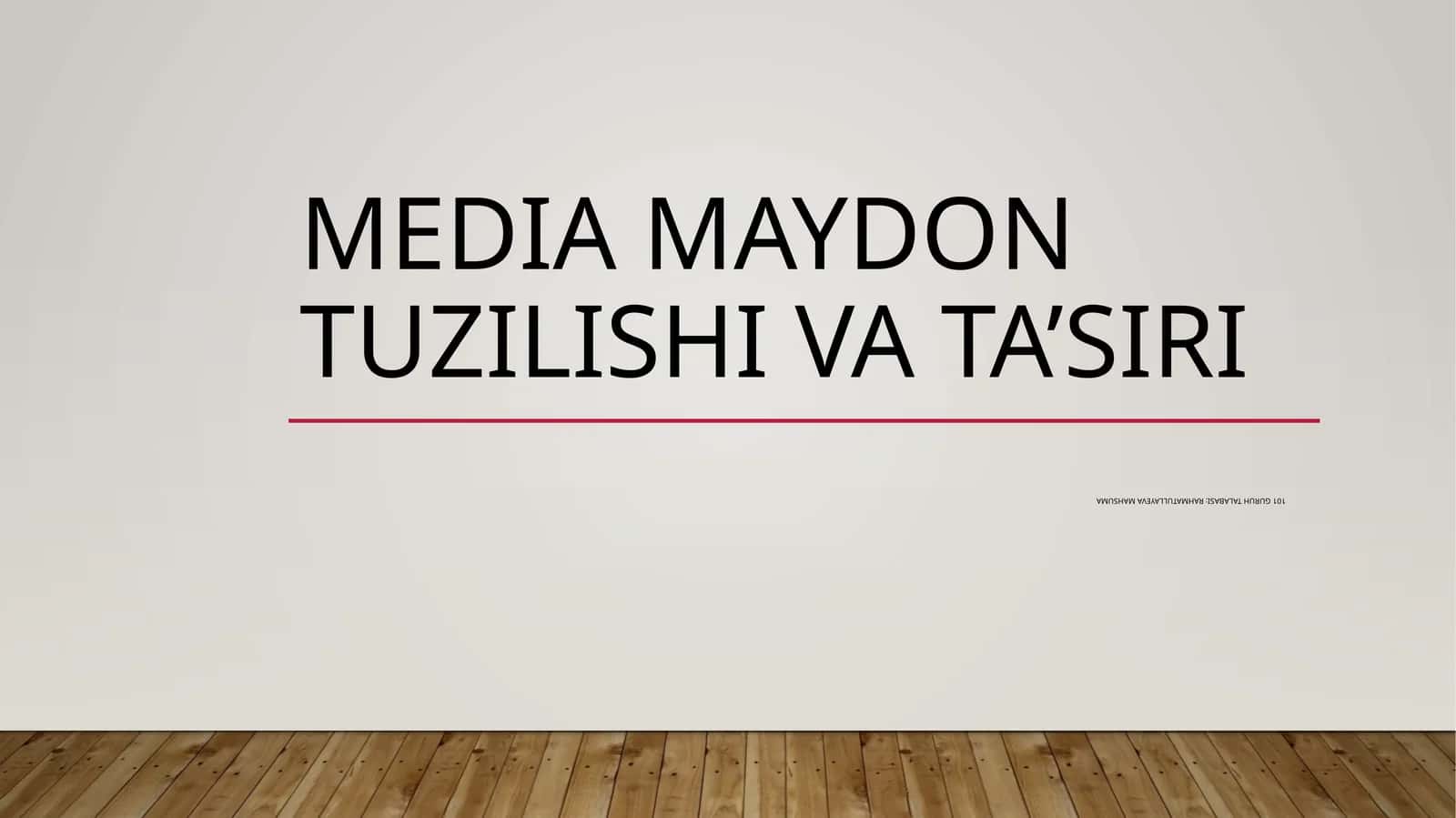 Media maydon tuzilishi va ta’siri 1