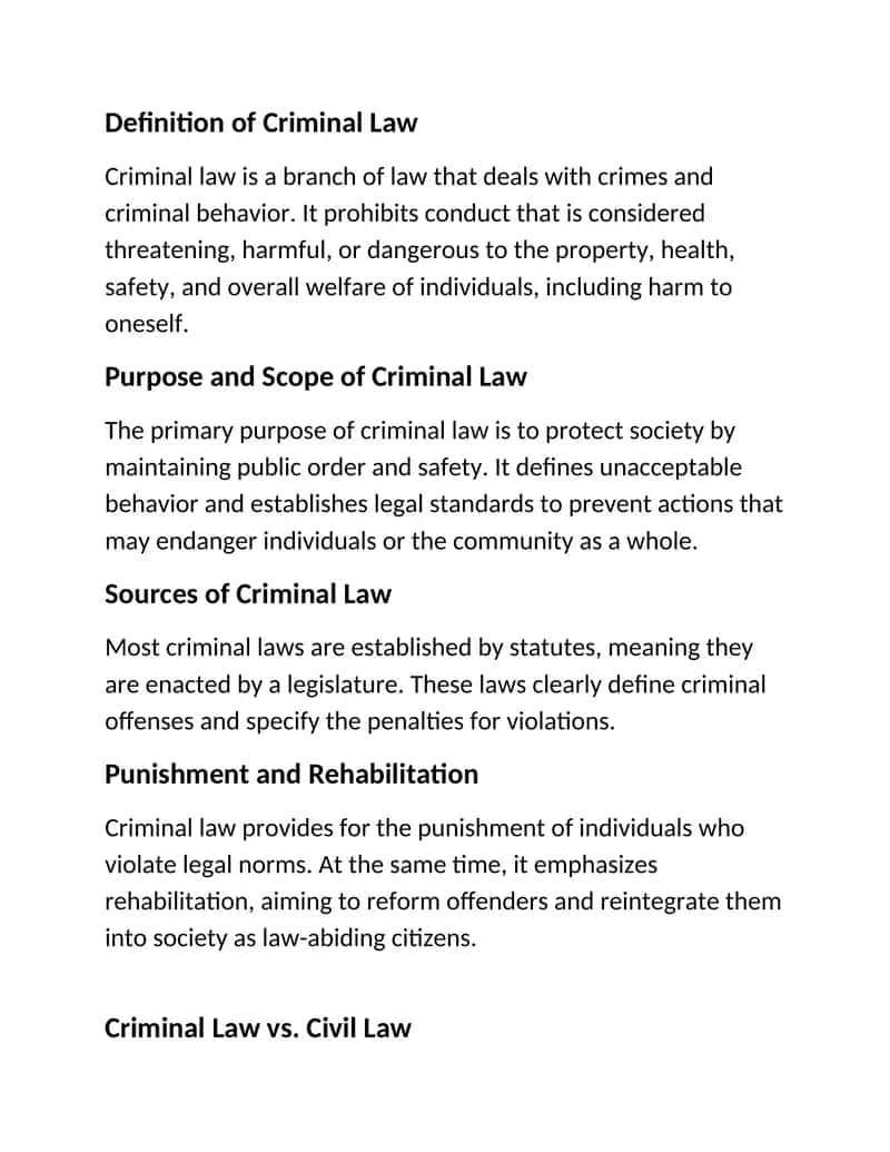 Definition of Criminal Law 1