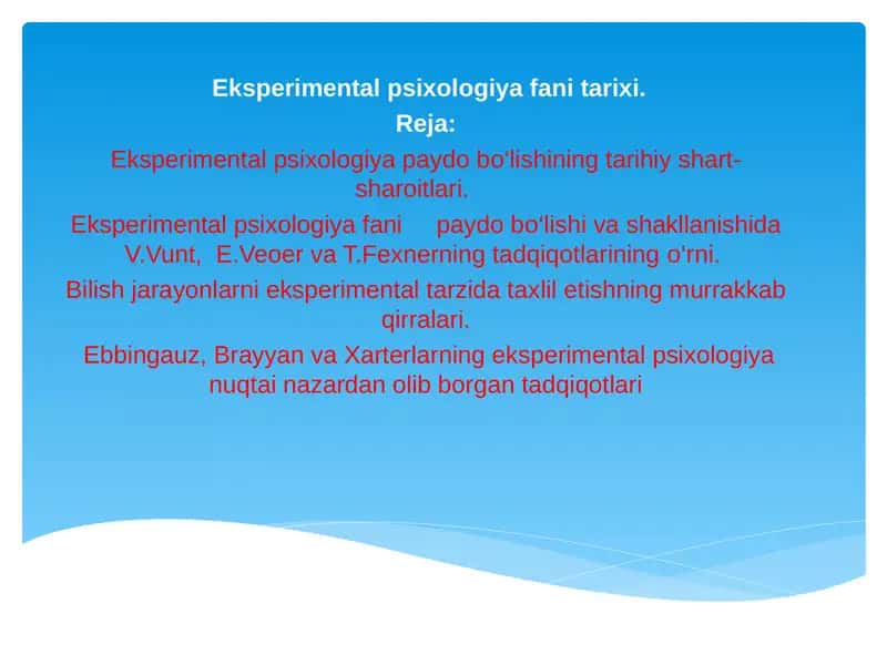 Eksperimental psixologiya kursi 1