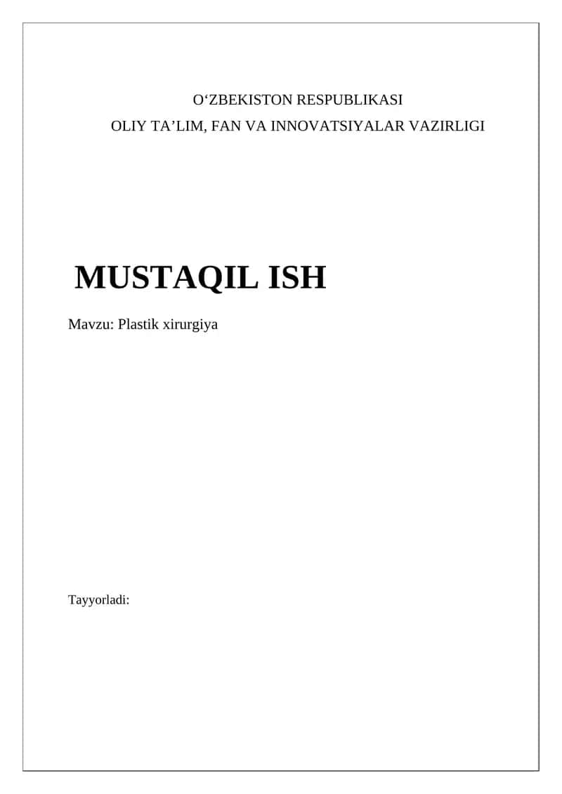 Plastik xirurgiya 1