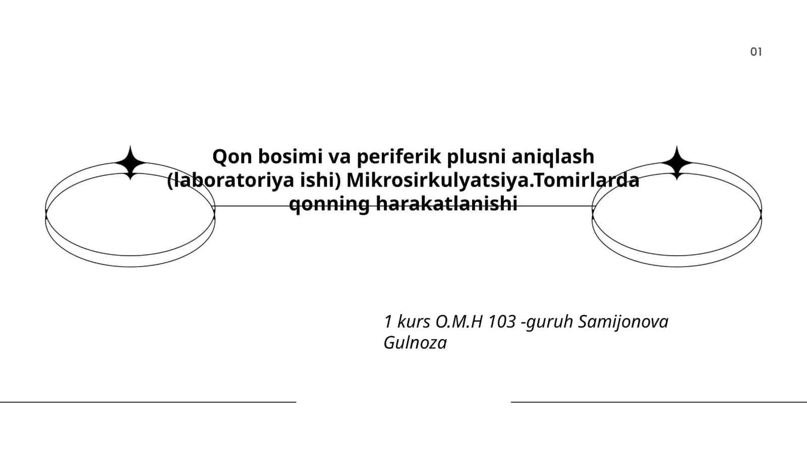 Qon bosimi va periferik plusni aniqlash (laboratoriya ishi) Mikrosirkulyatsiya 1