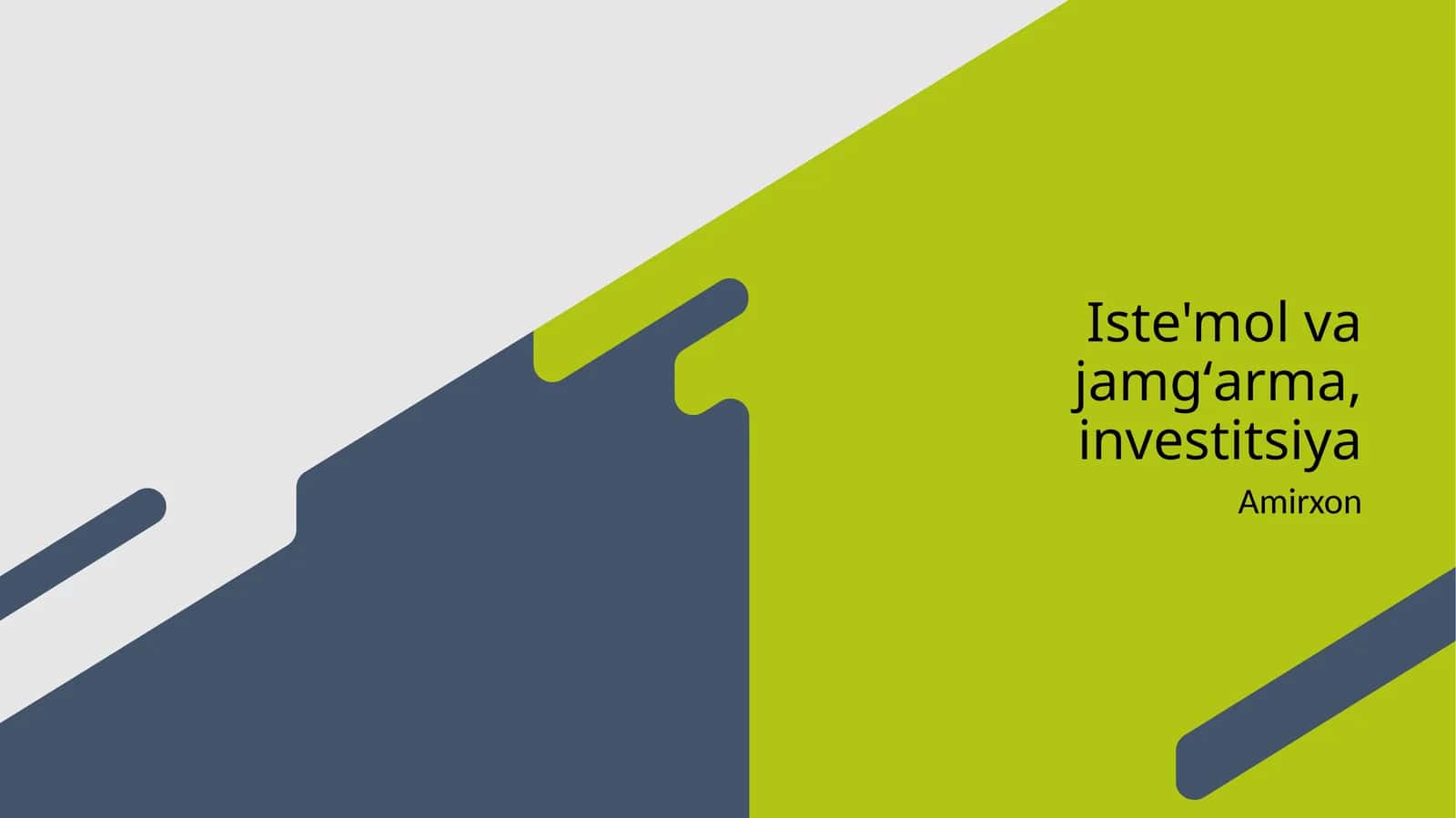 Iste'mol va jamgʻarma, investitsiya 1