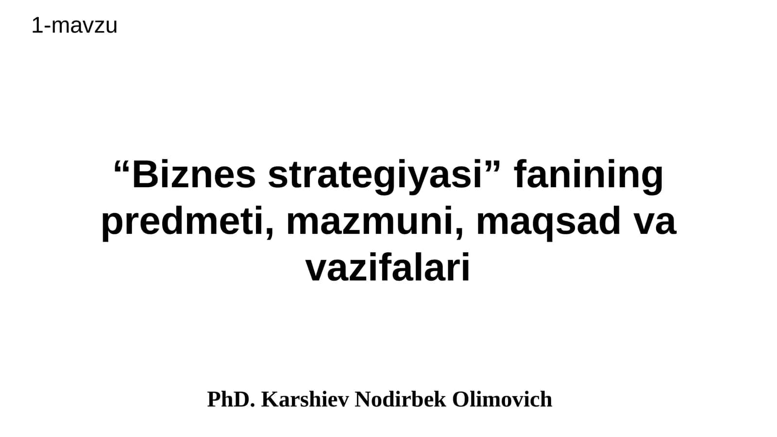 Biznes strategiyasi 1