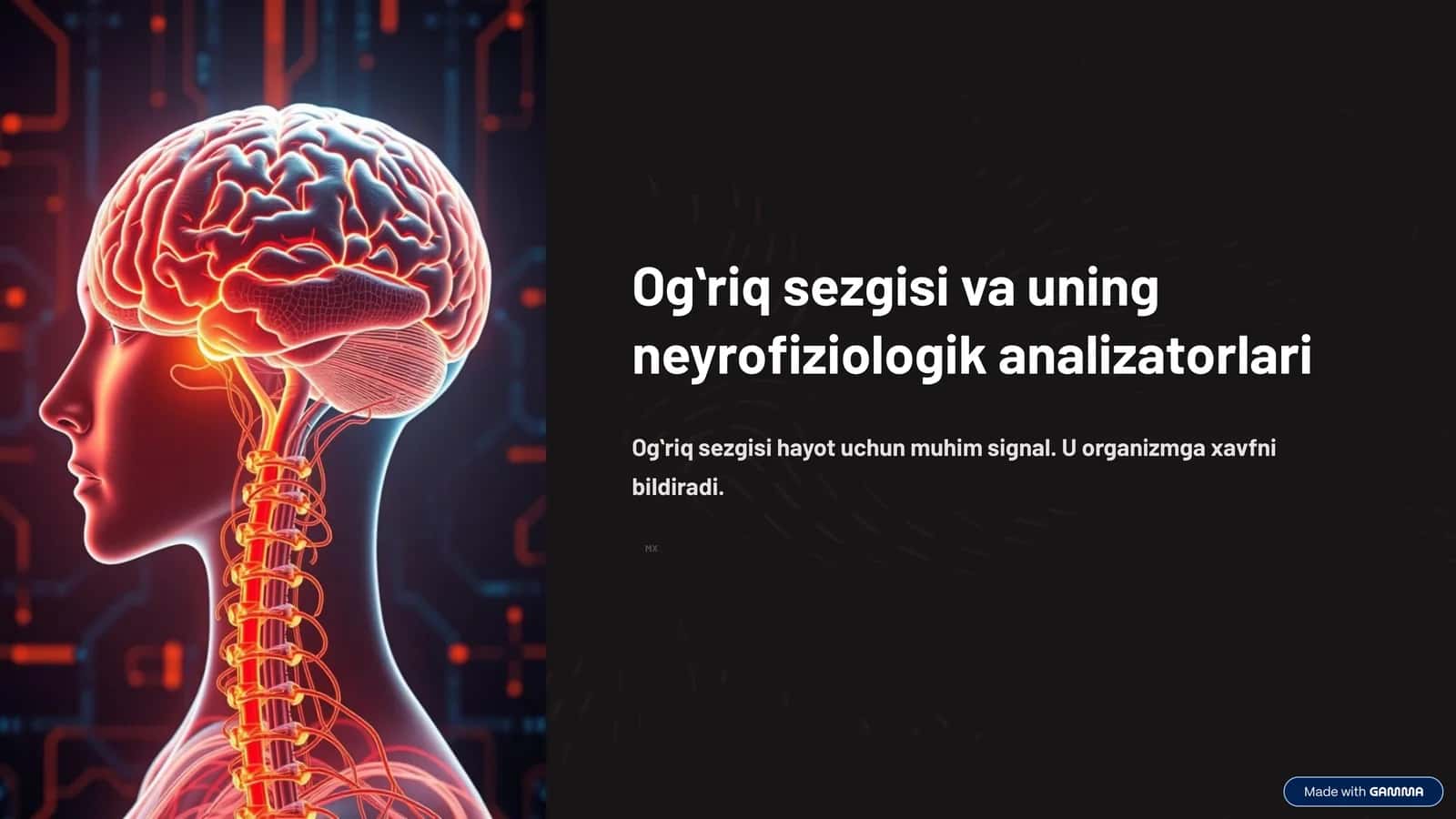 Ogʻriq sezgisi va uning neyrofiziologik analizatorlari 1