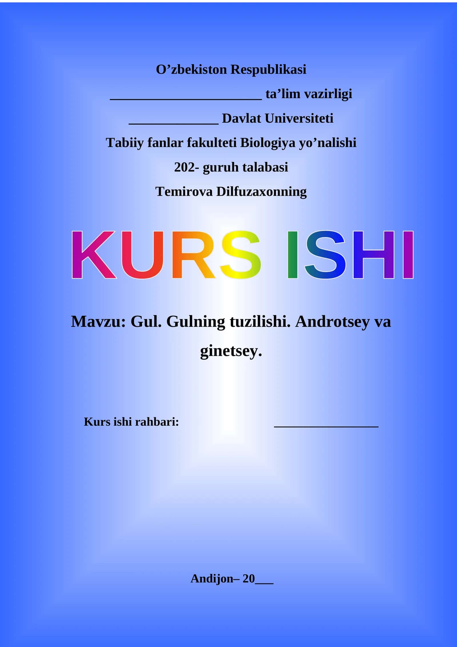 Gul. Gulning tuzilishi. Androtsey va ginetsey 1