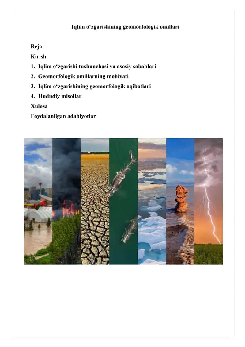 Iqlim o‘zgarishining geomorfologik omillari 1