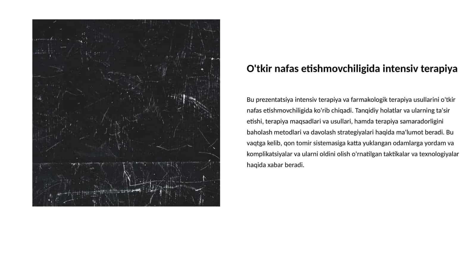 O'tkir nafas etishmovchiligida intensiv terapiya 1