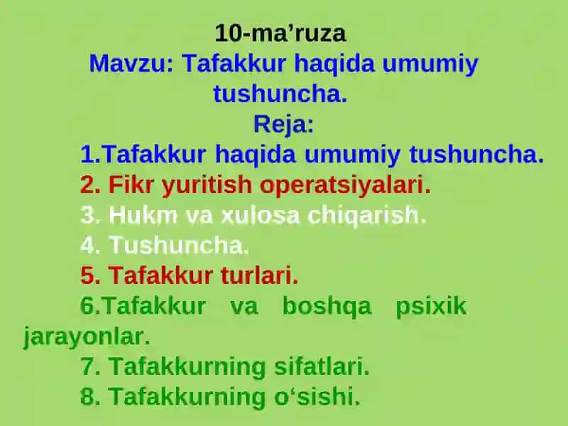 Tafakkur Haqida Umumiy Tushuncha