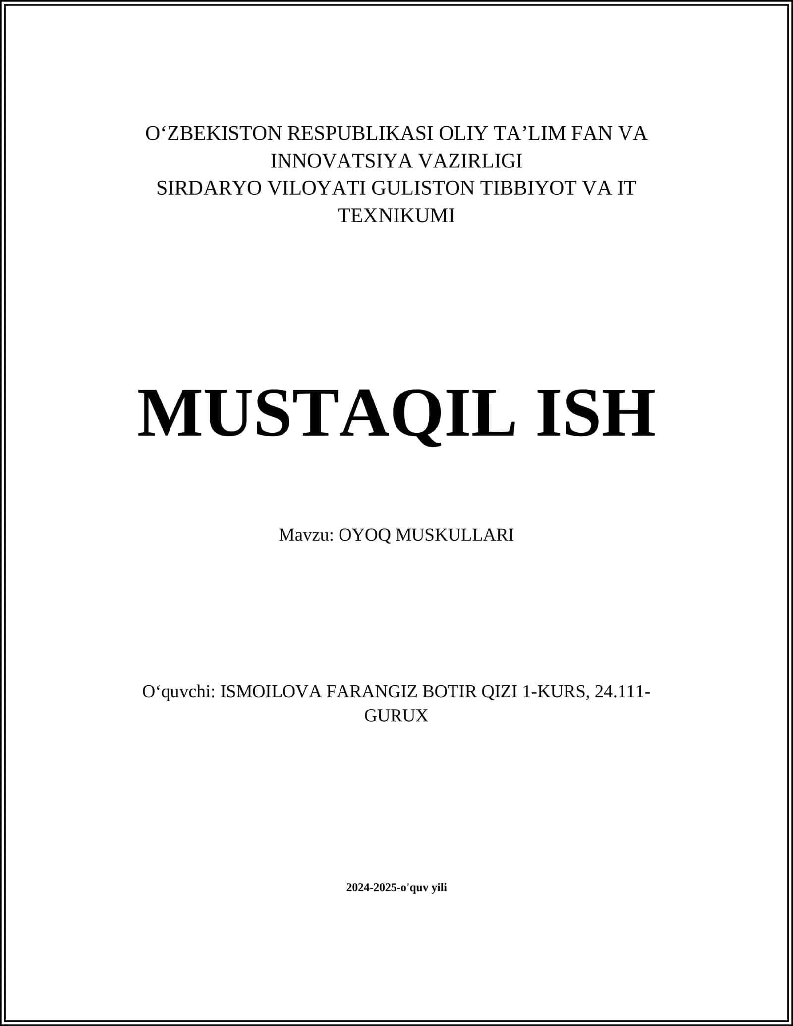 OYOQ MUSKULLARI 1