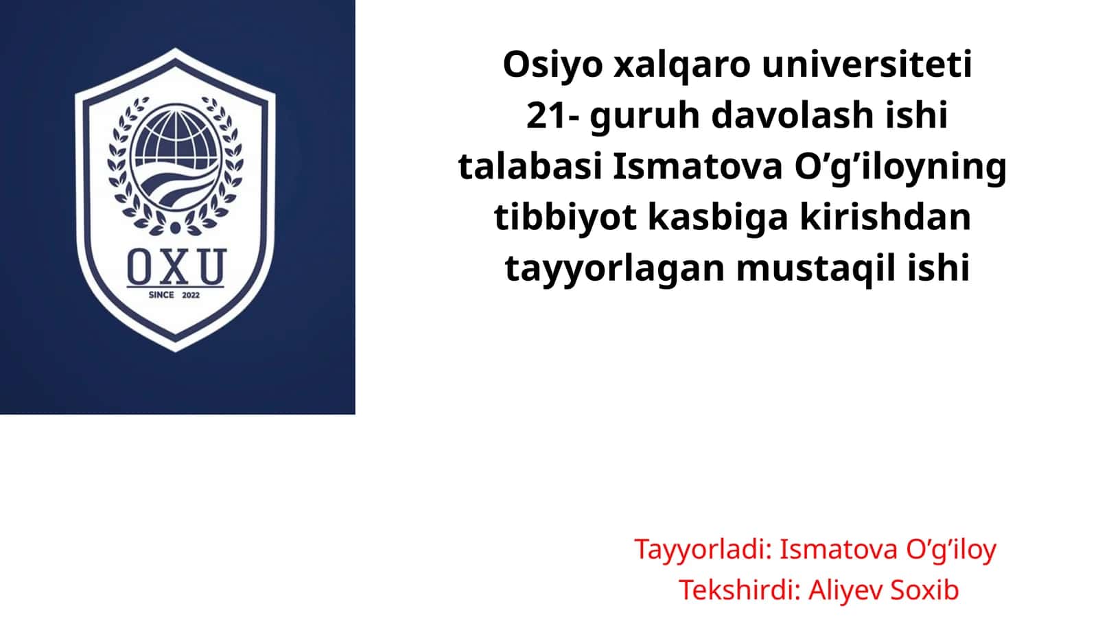 Nafas tizimi kasalliklari bilan kasallangan bemorlarni parvarishi va ularning nazorati 1