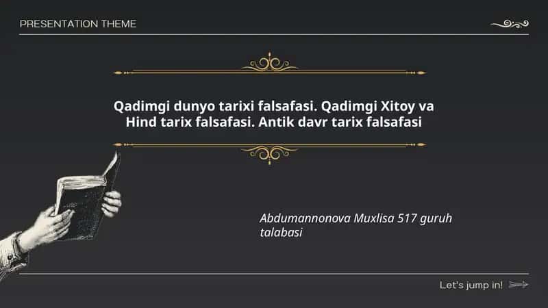 Qadimgi dunyo tarixi falsafasi 1