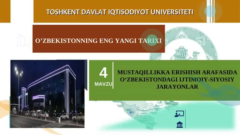 Mustaqillikka erishish arafasida Oʻzbekistondagi ijtimoiy siyosiy jarayonlari 1