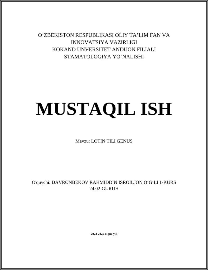 Lotin Tili Genus 1