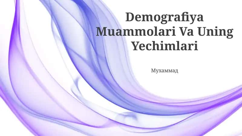 Demografiya Muammolari Va Uning Yechimlari 1