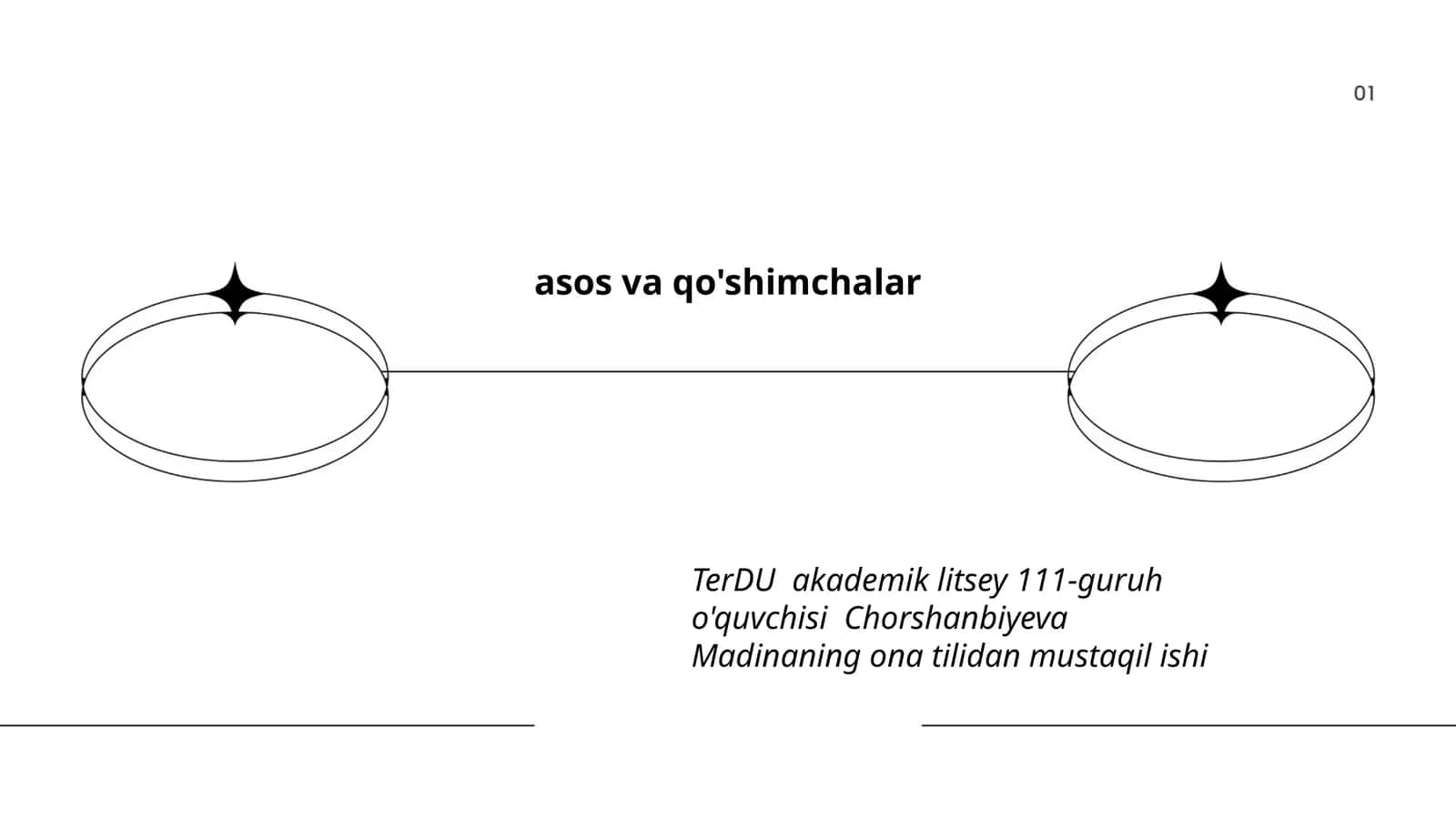 Asos va qo'shimchalar 1