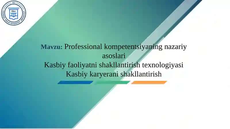 Professional kompetentsiyaning nazariy asoslari