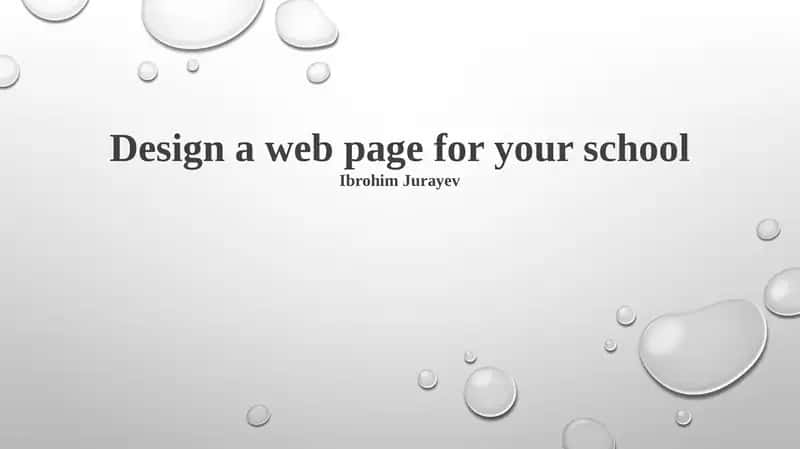 Web page design for [School Name] 1