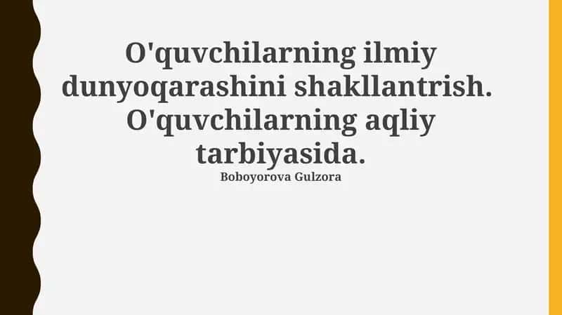 Ilmiy dunyoqarash 1