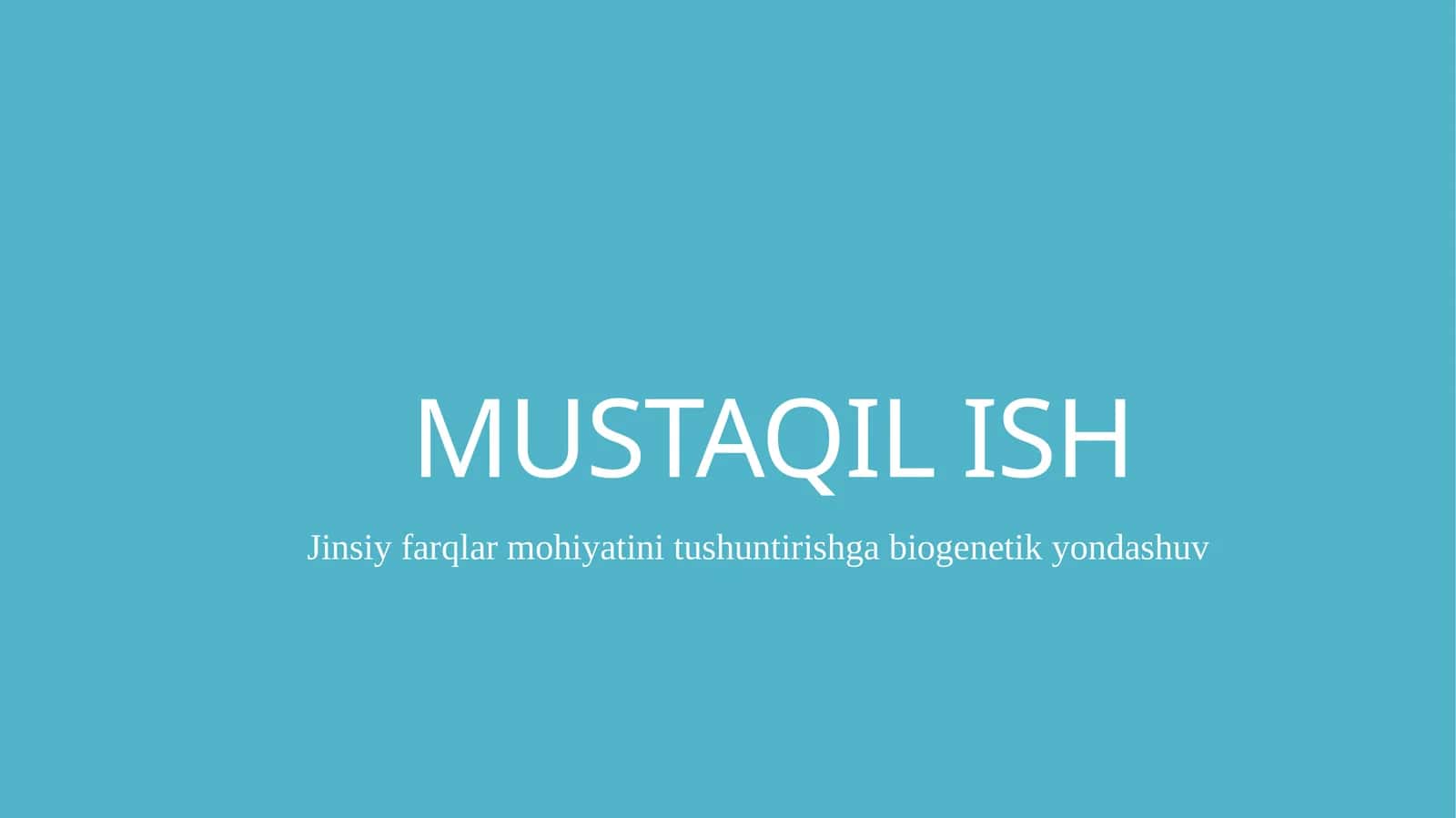 Jinsiy farqlar mohiyatini tushuntirishga biogenetik yondashuv 1