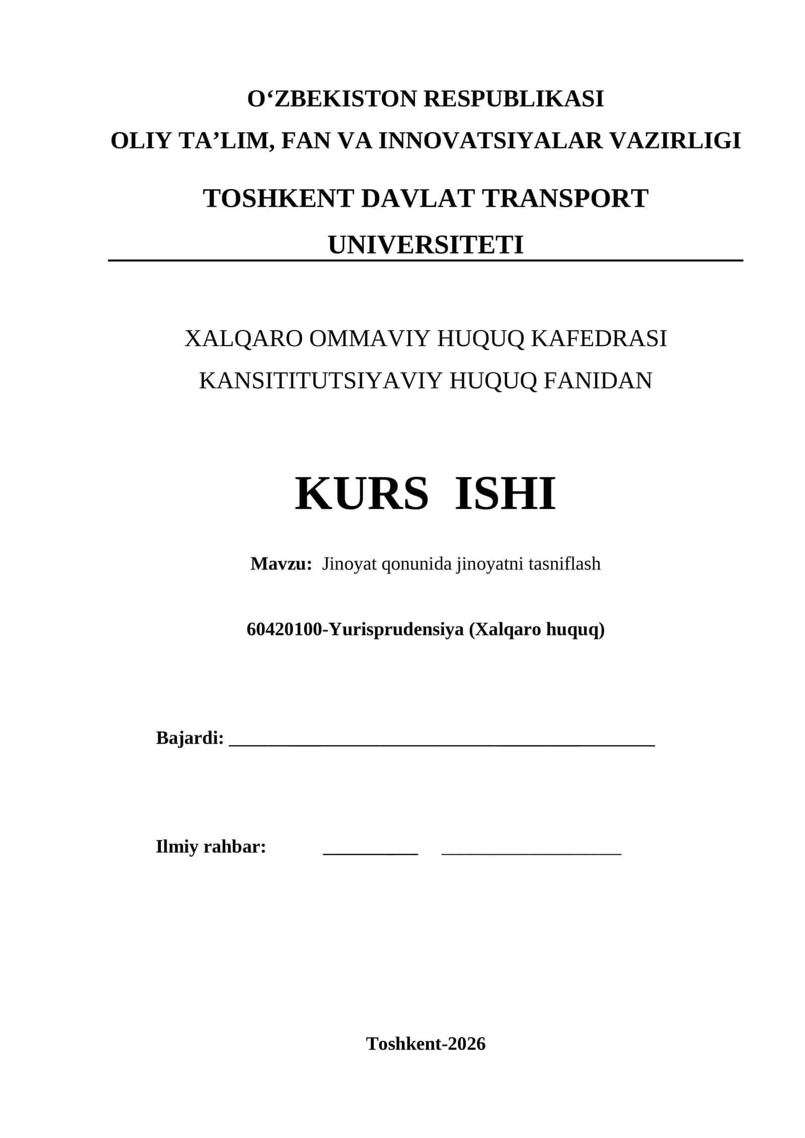 Jinoyat qonunida jinoyatni tasniflash 1