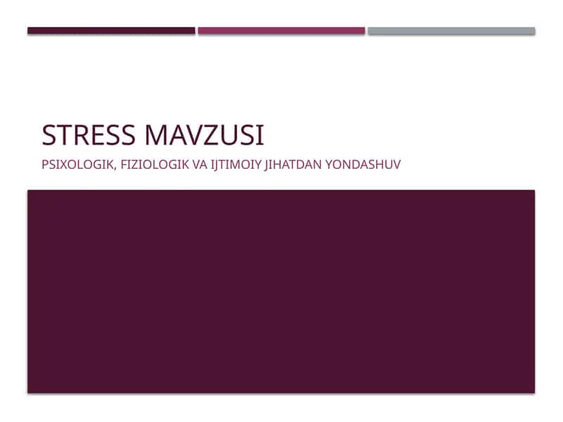 Stress mavzusi 1