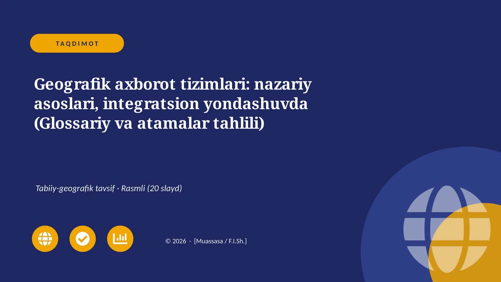 Geografik axborot tizimlari: nazariy asoslari, integratsion yondashuvda (Glossariy va atamalar tahlili) 1