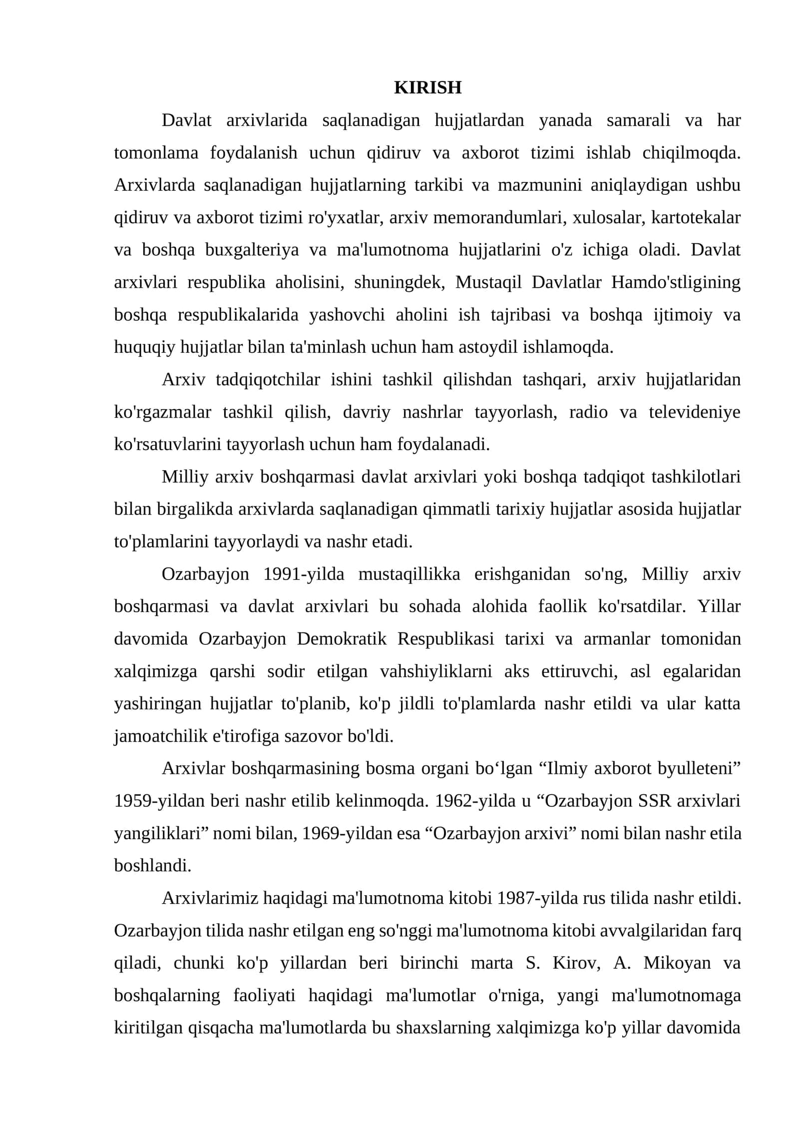 Davlat arxivlari va ularning qo'llanilishi 1