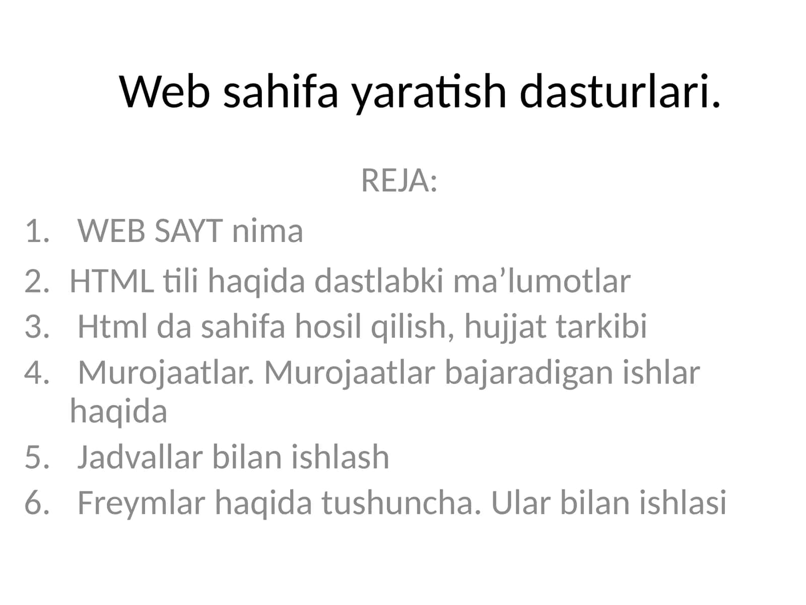 Web sahifa yaratish dasturlari 1