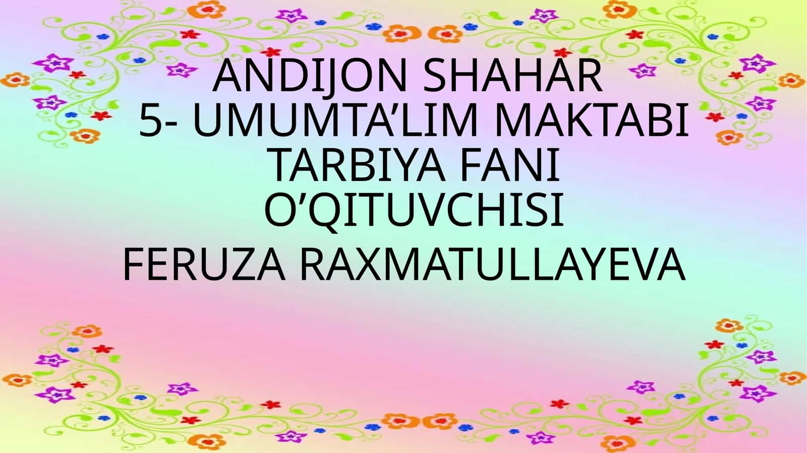 BIR-BIRIMIZNI TUSHUNISHNI O’RGANAMIZ 1