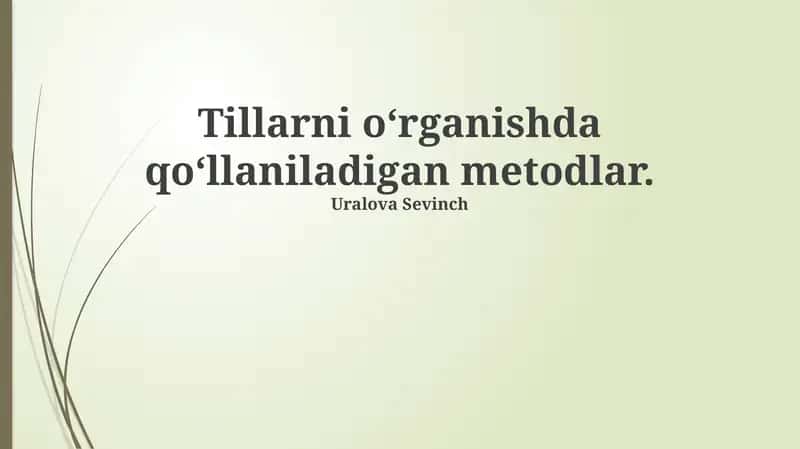 Til o'rganish usullari 1