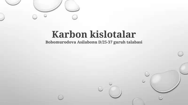 Karbon kislotalar 1