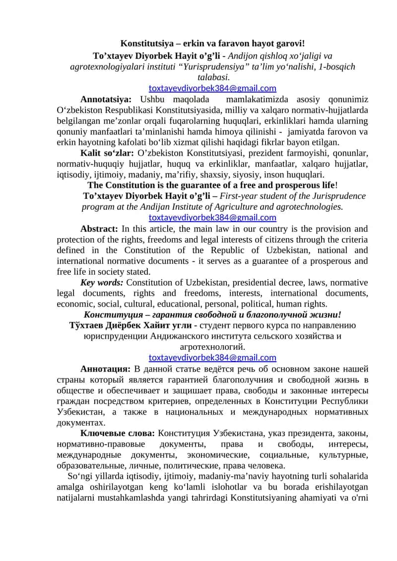O'zbekiston Konstitutsiyasi 1