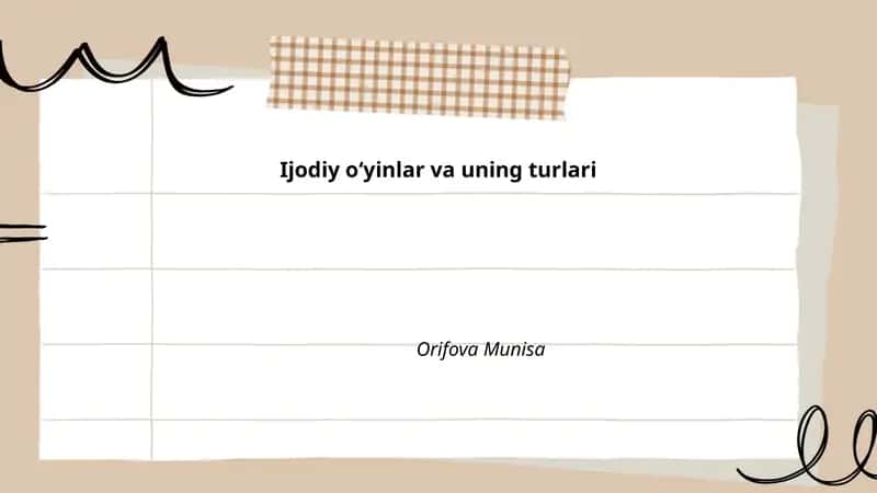 Ijodiy o'yinlar va ularning tarixi 1