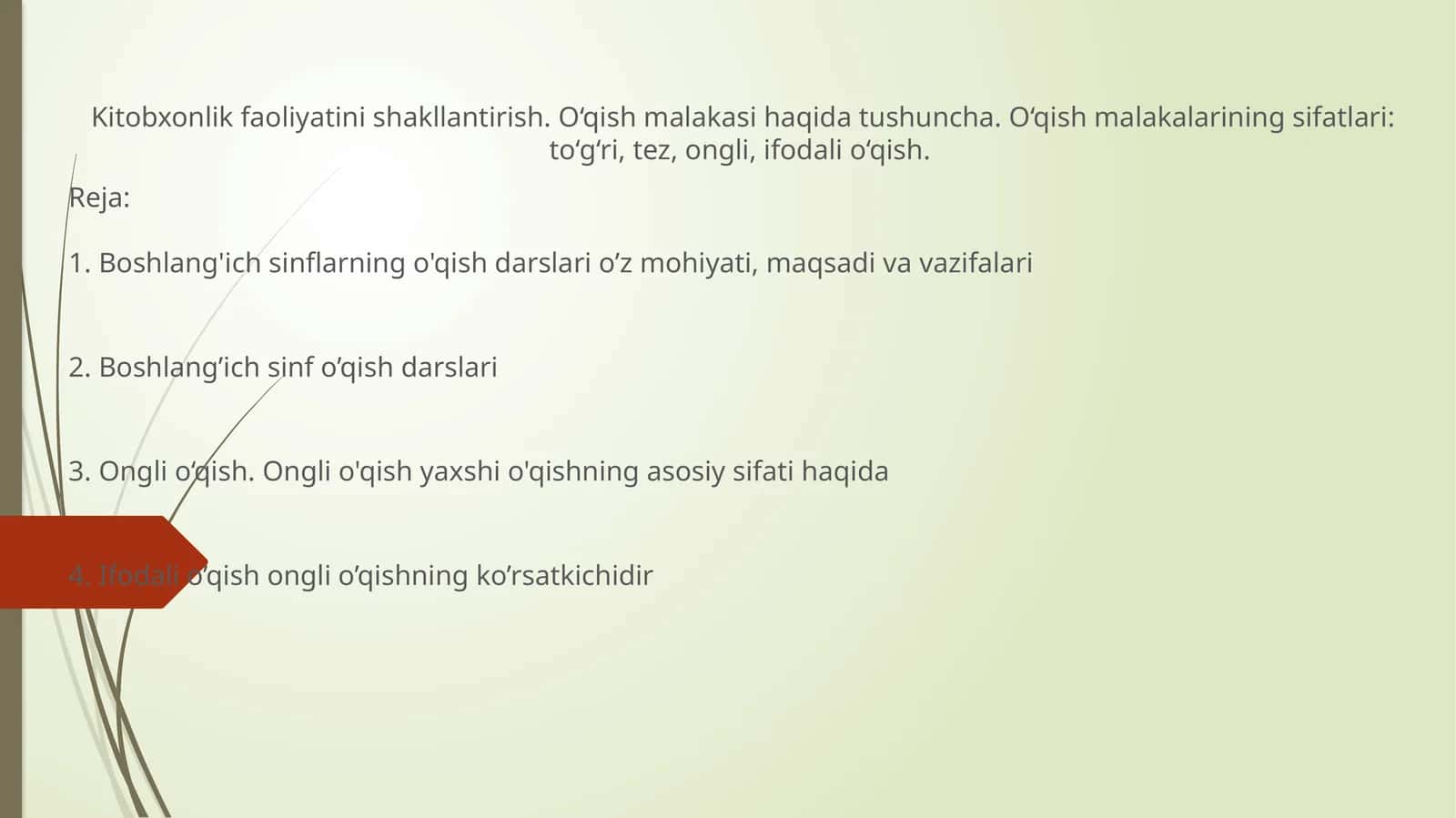 Kitobxonlik faoliyatini shakllantirish 1