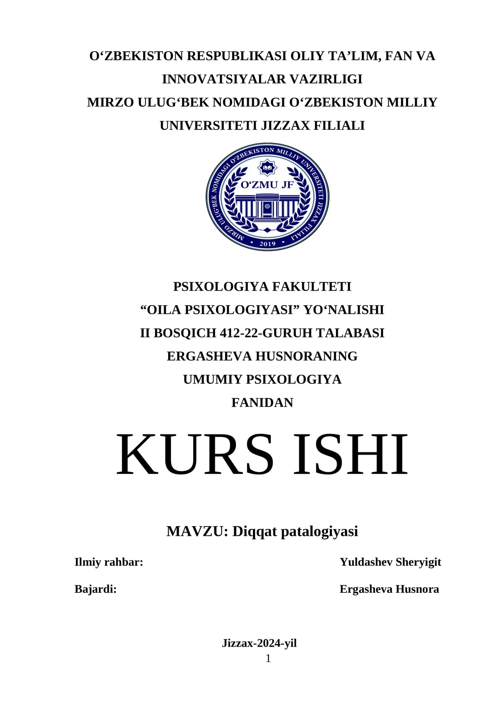 Diqqat patalogiyasi 1