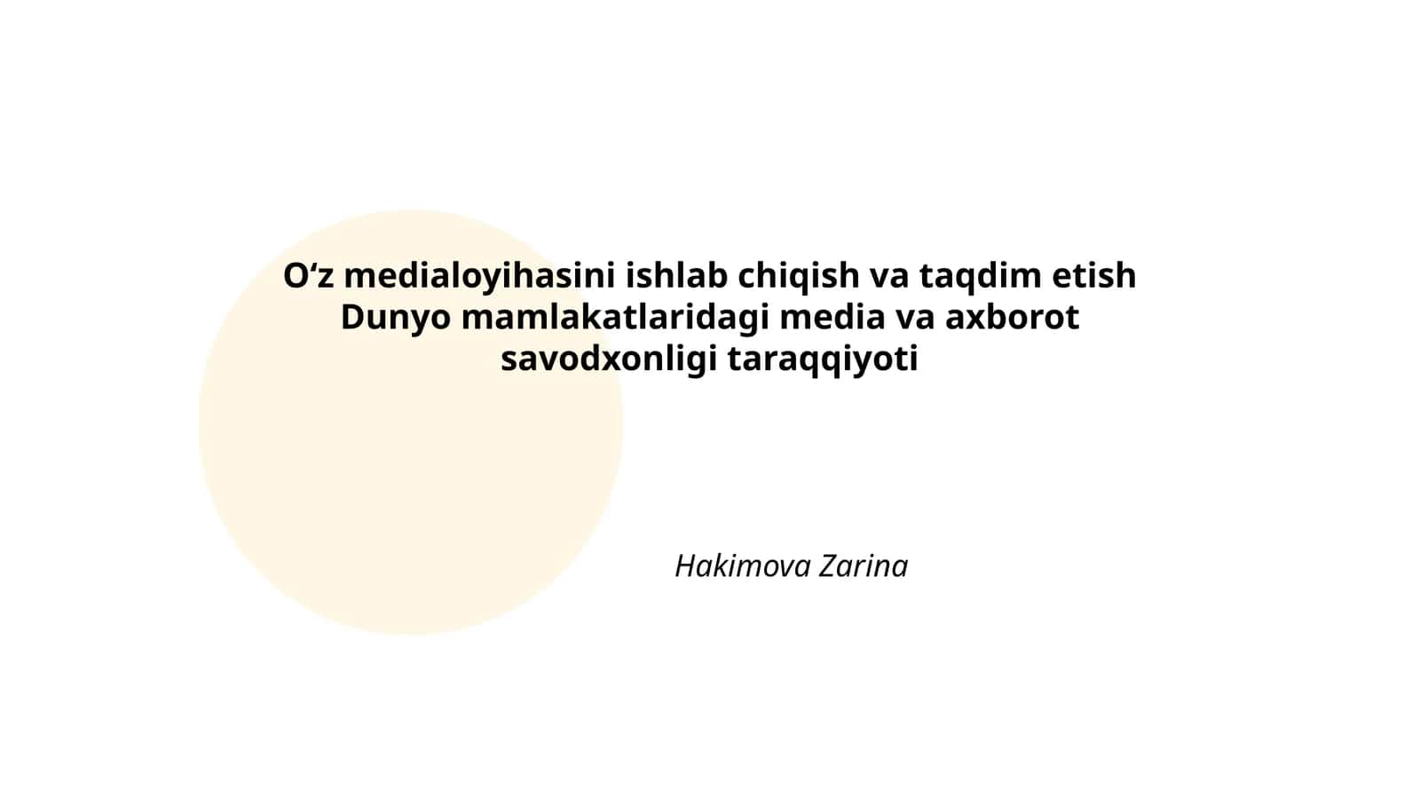 Media va Axborot Savodxonligi 1