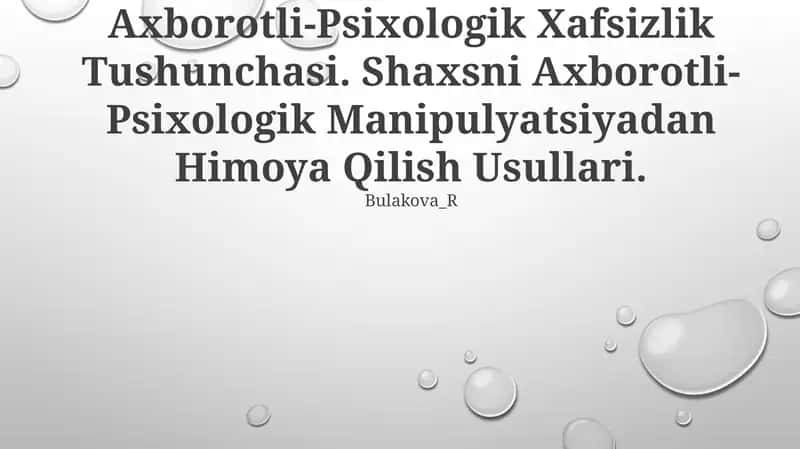 Axborotli-Psixologik Xafsizlik Tushunchasi 1